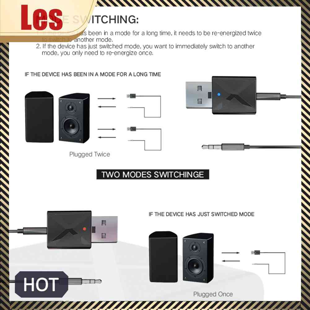Thiết Bị Nhận Tín Hiệu Âm Thanh Bluetooth 5.0 Jack 3.5mm Cho TV Máy Tính