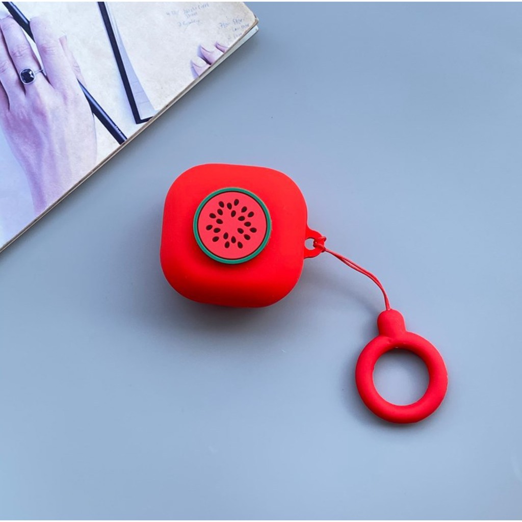 Ốp silicon tai nghe Samsung Galaxy Buds Live vỏ case chống sốc Hoa quả - Tặng Kèm Móc (ZL02)