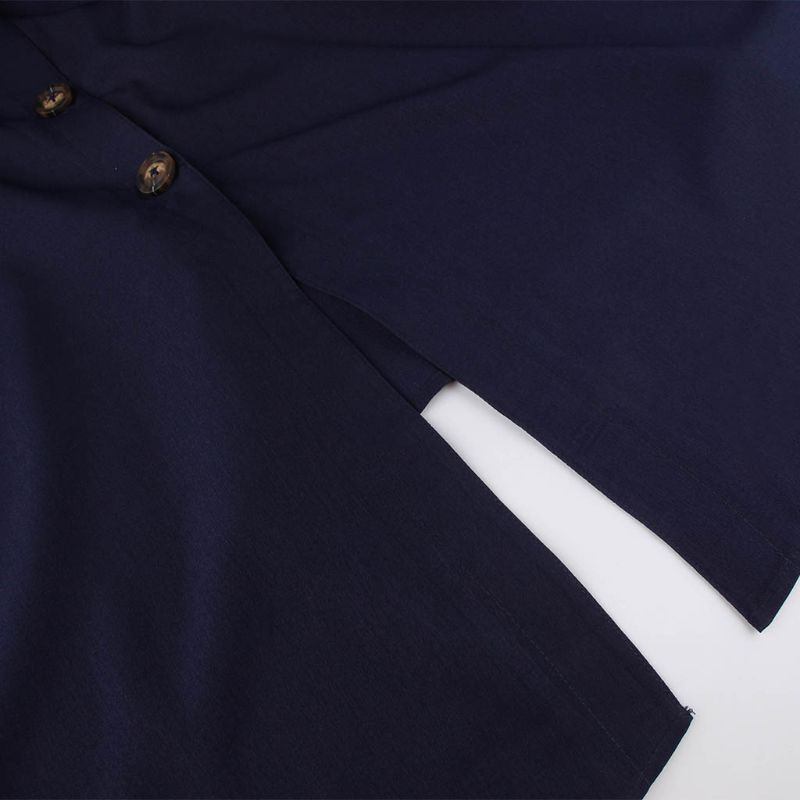 Đầm Midi Tay Ngắn Cổ Chữ V Cài Nút Phong Cách Thời Trang Vintage Dành Cho Nữ Plus Size