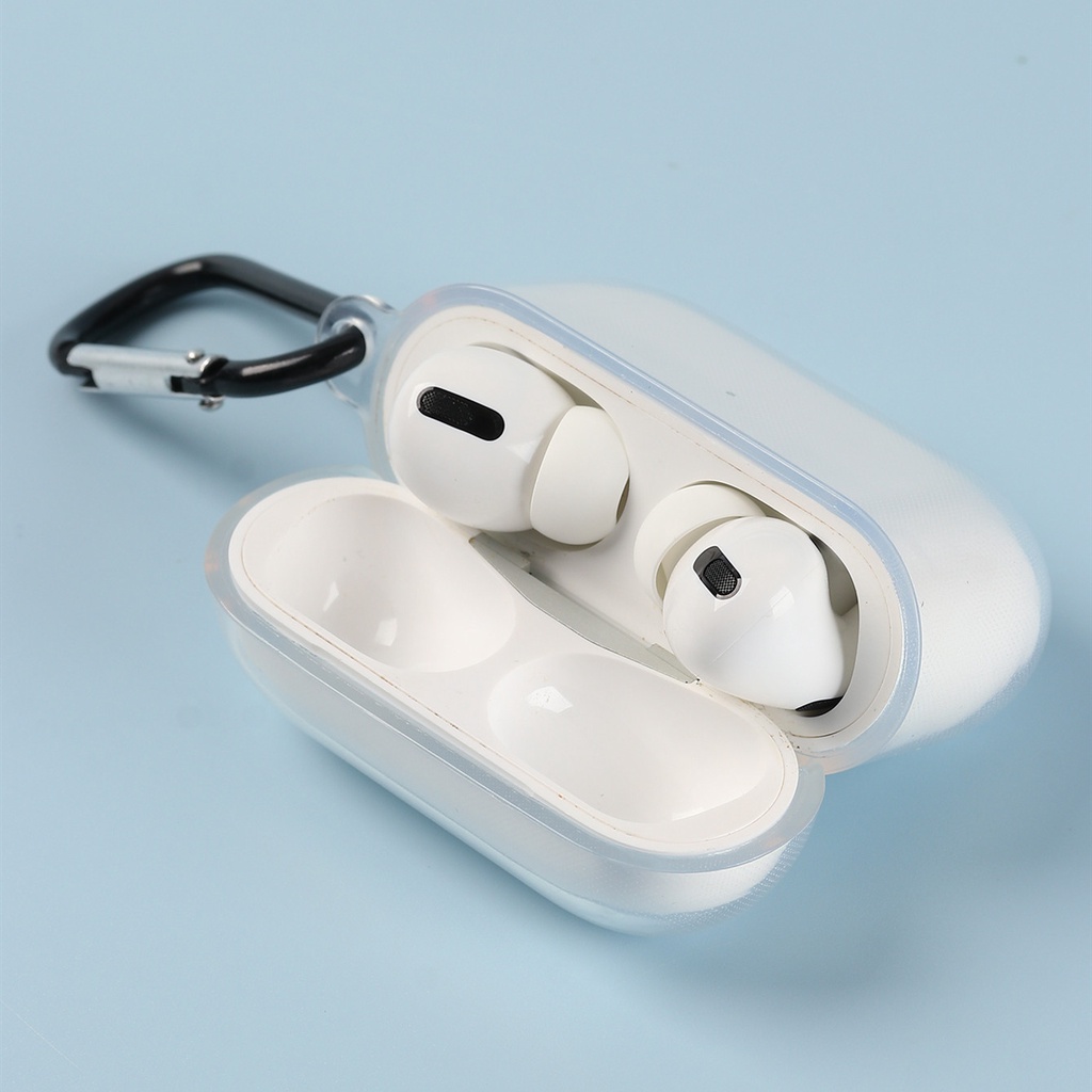 Vỏ ốp case Airpods silicon trong suốt tặng móc bảo vệ bao đựng tai nghe không dây bluetooth 1/2/Pro/i12/i9/i7/tws - ORIO