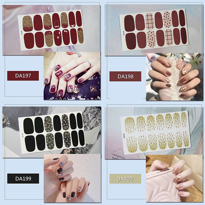 Nail Wraps Set Dán móng tay 14 miếng nhiều mẫu DA181-200