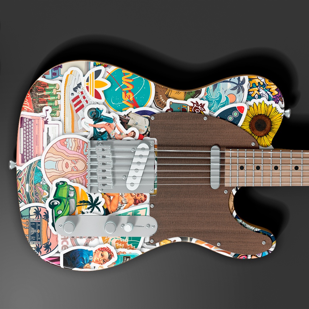 Set 50 cái Sticker Vintage dán mũ bảo hiểm, hình dán Vintage chống nước, decal Vintage cổ điển trang trí sổ, laptop