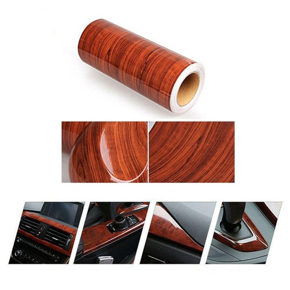 Decal Dán Thân Xe Hơi Chống Nước Họa Tiết Vân Gỗ REBUY1 DIY Dài 1M