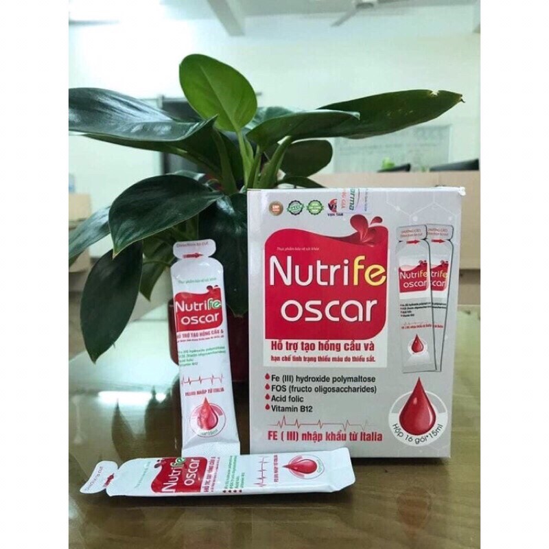 Sắt nước Nutrife oscar hộp 16 gói - hỗ trợ tạo hồng cầu, hạn chế thiếu máu