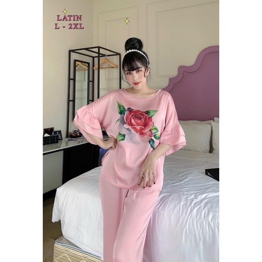 🌷 ĐỒ BỘ PIJAMA (FULLSIZE L-2XL ) MẶC NHÀ, SAU SINH LỤA LATIN HÌNH QUẦN DÀI TAY NGẮN 🌷 | BigBuy360 - bigbuy360.vn