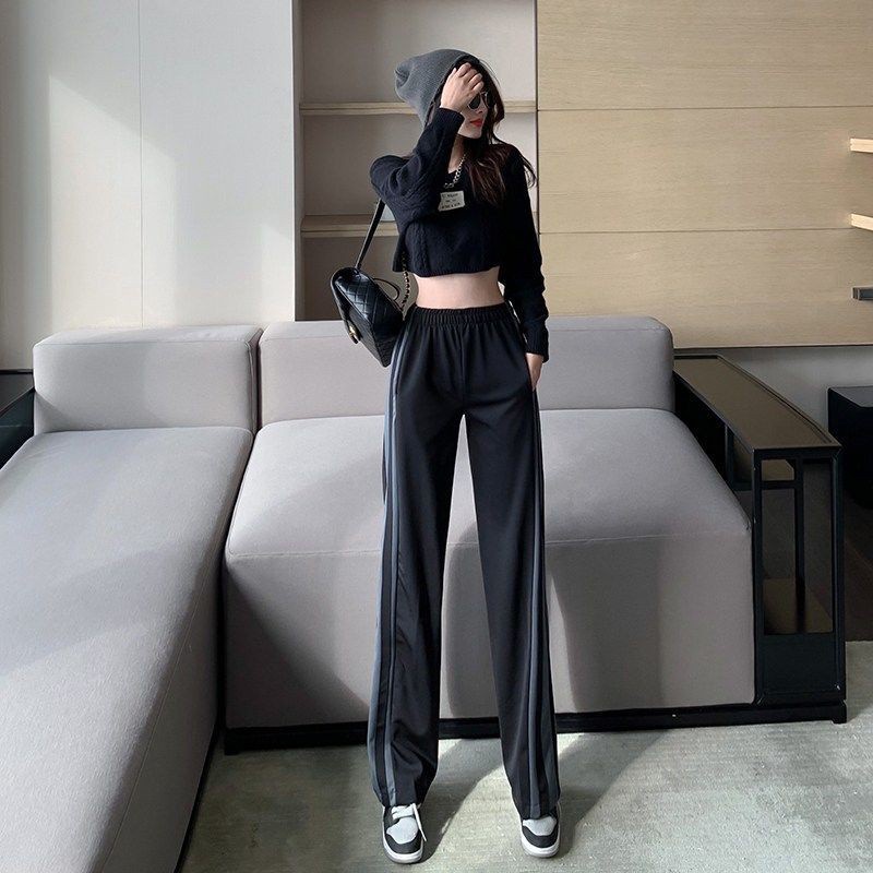 Quần thể thao COZOK ống rộng lưng cao phối sọc dễ phối đồ