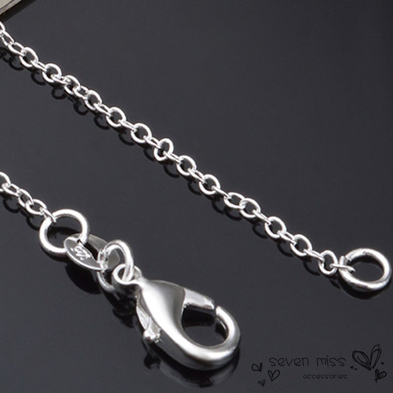 New Jewlery Rose 925 Sterling Silver O Shaped Link Chain Necklace For Women Wedding Gift