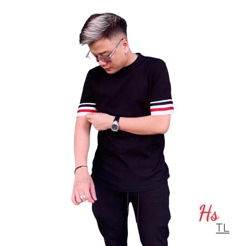 Áo phông cổ tròn tay viền đỏ HSU1