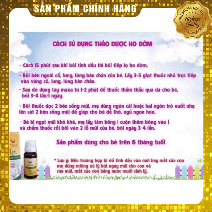 [Hết ho đờm ] Thảo dược ho đờm Lợi An - Tinh Dầu ho đờm Lợi An+ Cao lá thường xuân tỏi đen chanh đào