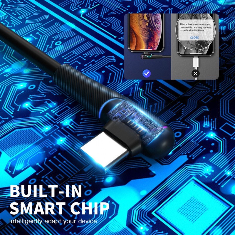 Dây cáp sạc nhanh KAXOE Micro Usb / Type-C / iP Phone tự động ngắt kết nối có đèn nhiều màu sắc