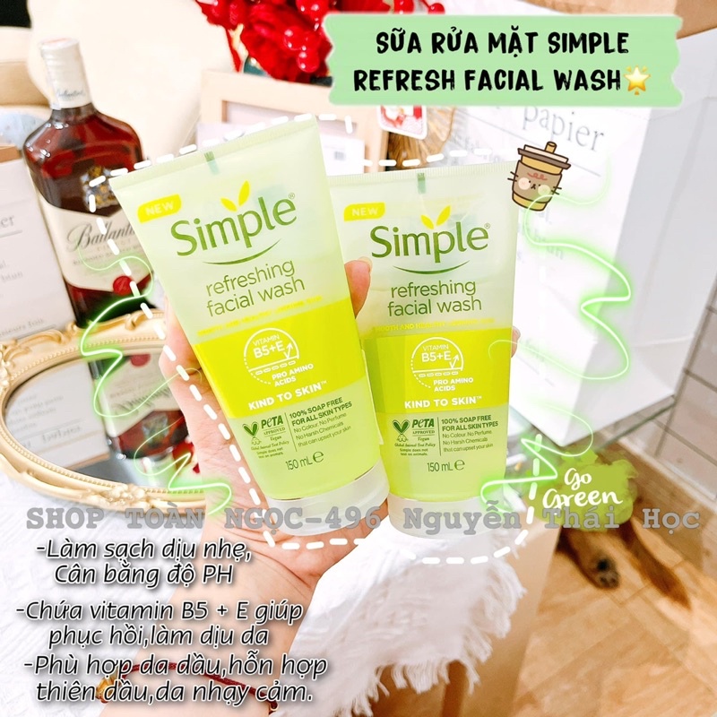 Sữa rửa mặt Simple Refreshing Facical Wash