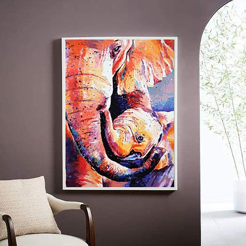 Bộ tranh đính đá 5D tự làm hình voi 30×40cm