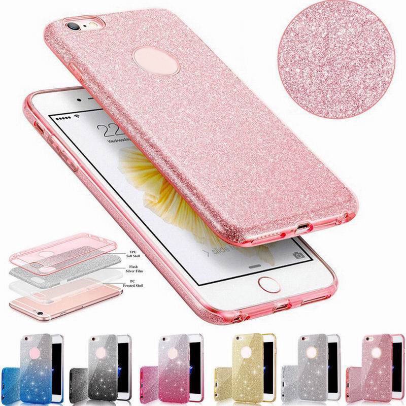 Ốp Điện Thoại PC / TPU 3 Trong 1 Phối Kim Tuyến Lấp Lánh Sang Trọng Cho iphone 11 pro Max 6s 7 8 plus X XR XS Max