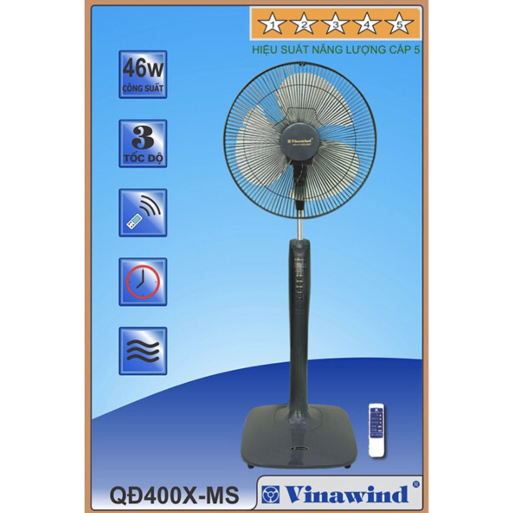 [SỈ-LẺ] Quạt cây Vinawind QĐ400X-MS, có điều khiển Điện cơ Thống Nhất CHÍNH HÃNG