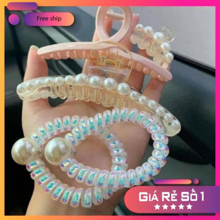 Sét 5 Kẹp Tóc Dây Buộc Tóc Loại Mới