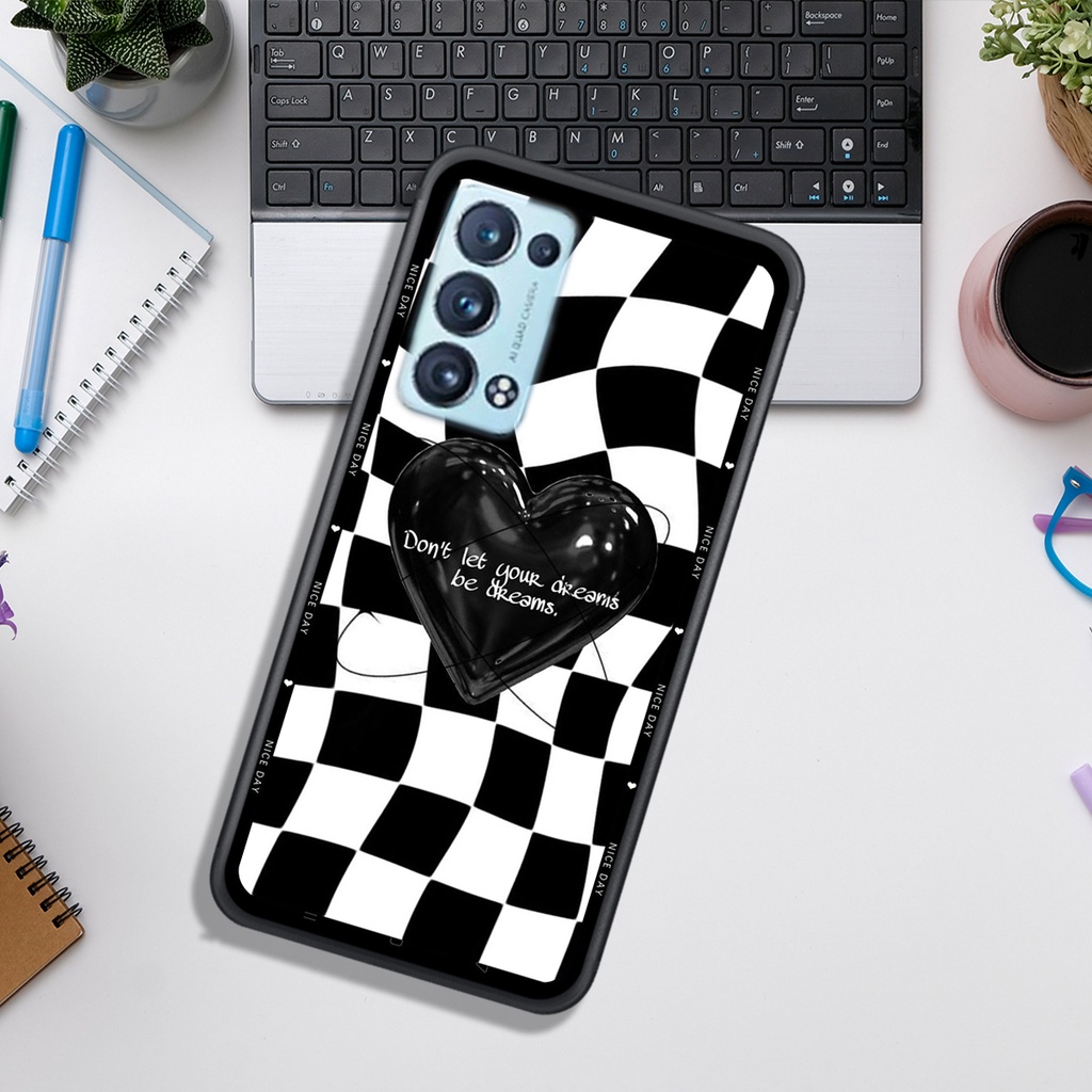 Ốp Lưng OPPO RENO 6 4G - RENO 6 5G - RENO 6Z , In Hình &quot;Black Heart&quot; Phong Cách Đẹp.