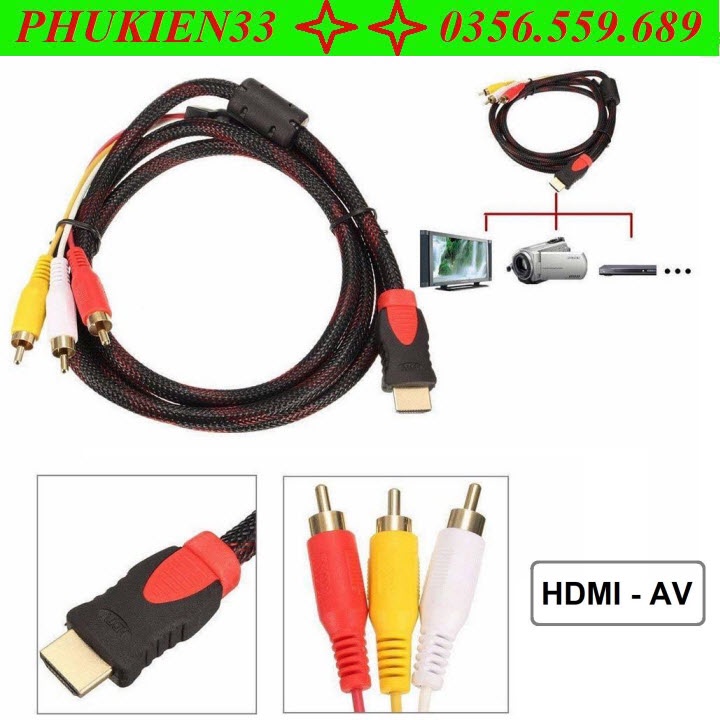 Cáp HDMI to AV - Cáp HDMI ra AV - Cáp HDMI sang AV dài 1.5M