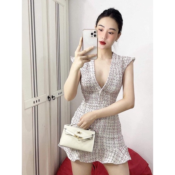 ZARA Đức - Đầm chính hãng auth new tag cao cấp có sẵn sale váy tweed 8819/118