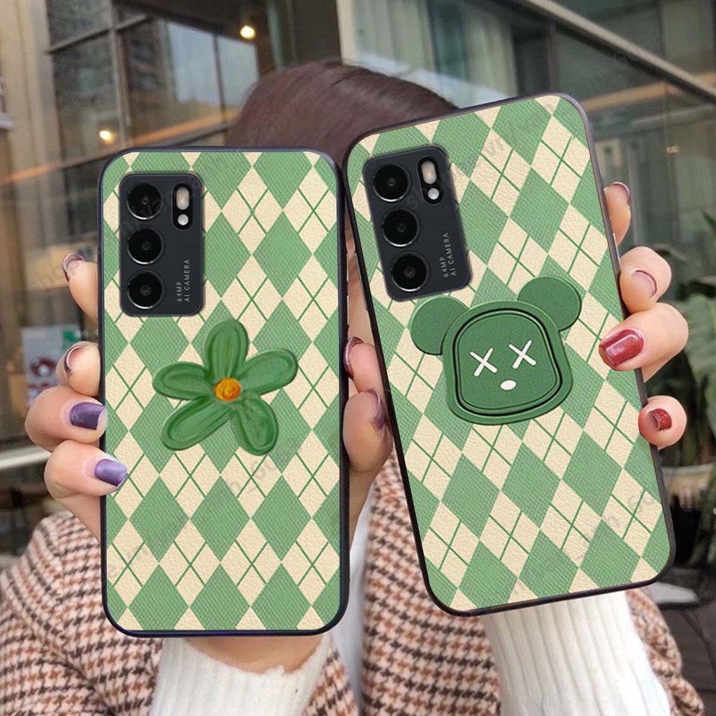 Ốp lưng Oppo Reno6 / Reno6 Z 5G / Reno 6 in hình hoa, gấu rich bear nghệ thuật, thời trang