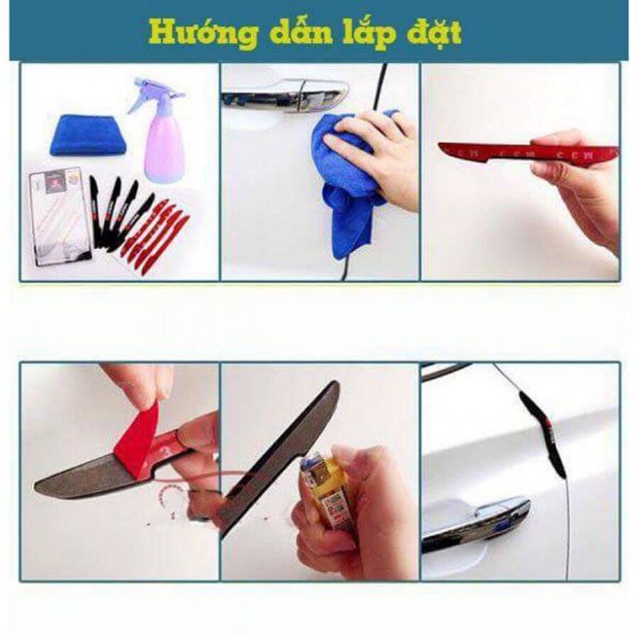 Combo 4 miếng nẹp chống xước, chống va đập cửa, gương hậu ô tô Sparco - Nội Thất Xế Cưng