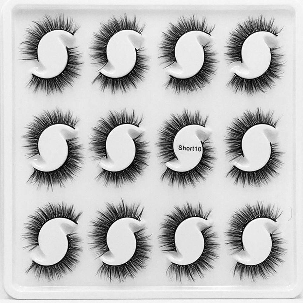 DIACHAVN Set 12 Cặp Lông Mi Giả Bằng Cotton Tự Nhiên Handmade