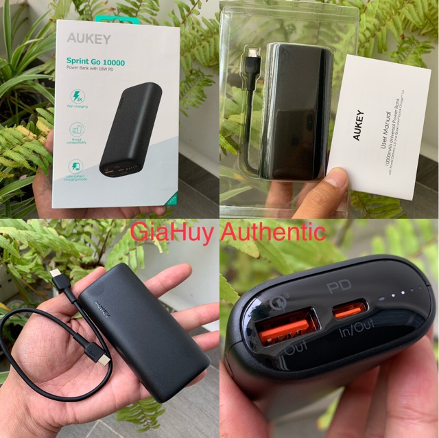 [Mã 159ELSALE hoàn 7% đơn 300K] Pin sạc dự phòng AUKEY PB-Y36 10.000mAh PD 3.0/QC 3.0 18W