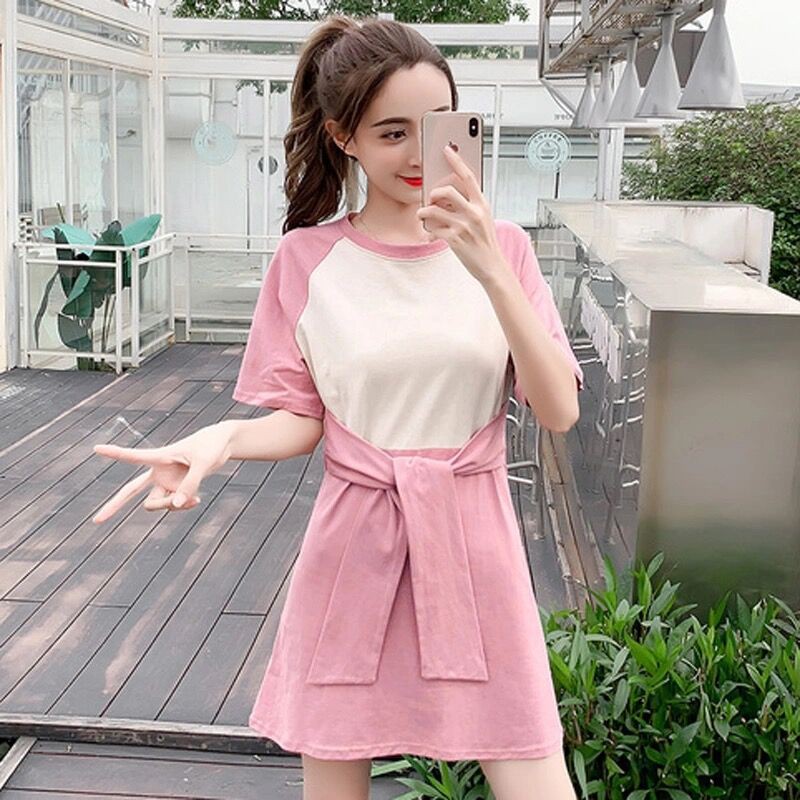 (Kèm ảnh thật) Váy  Thun Trơn Màu Pastel Cộc Tay Nữ - Đầm suông dáng ngắn ôm body thiết kế sexy