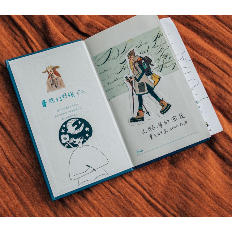 Sticker cô gái Vintage Style trang trí Bullet Journal S11 Taro Stationery