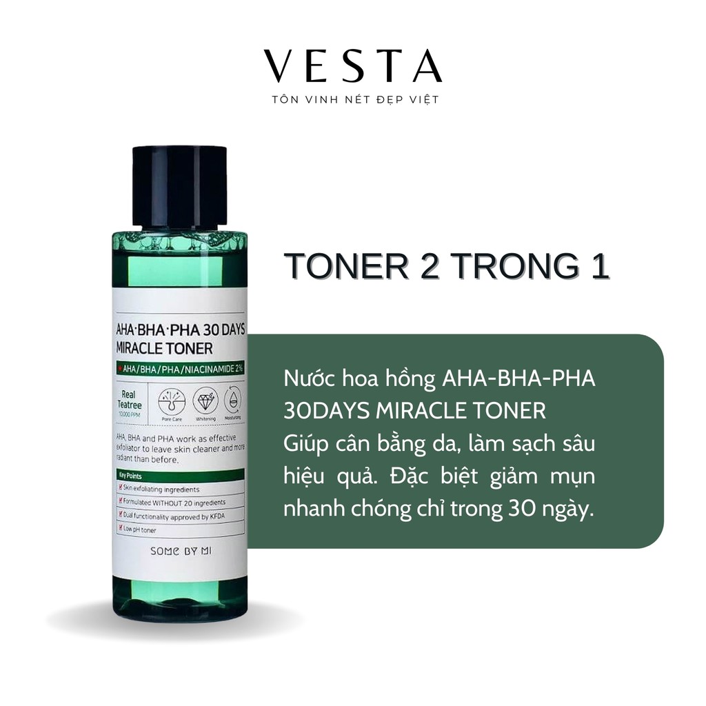 Nước Hoa Hồng Giảm Mụn Some By Mi AHA-BHA-PHA 30 Days Miracle Toner 150ml