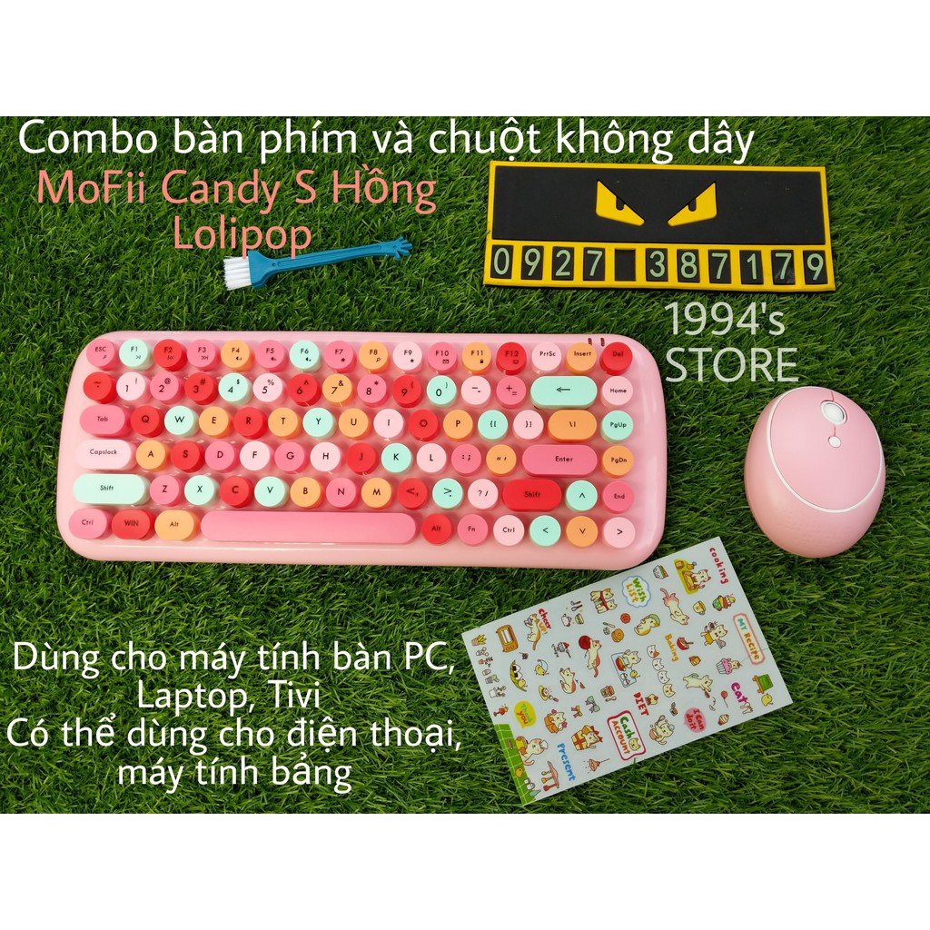 (CÓ SẴN) BỘ COMBO BÀN PHÍM CHUỘT KHÔNG DÂY MOFII CANDY S 84 PHÍM - Tặng kèm Pin, Hình dán Sticker và Cọ phủi bụi