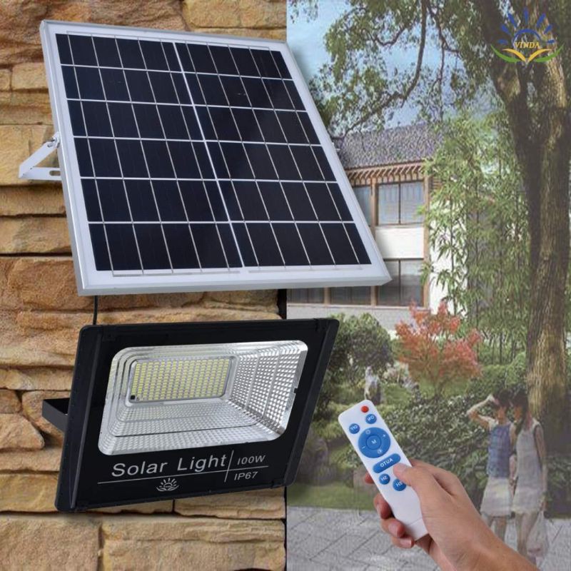 Đèn  năng lượng mặt trời VINDA 100W -IP67 tích điện. Tiện dụng mỹ quạn. ,, chống nước. Chất lương tốt