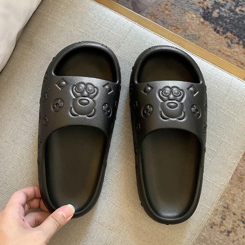 Dép Hình Gấu LV Quai Ngang In Nổi 3D Đúc Nguyên Khối Siêu Hot NEW2022,Dép Gấu Cute Cực Xinh Phong Cách Tiểu Thư,Dép Cute
