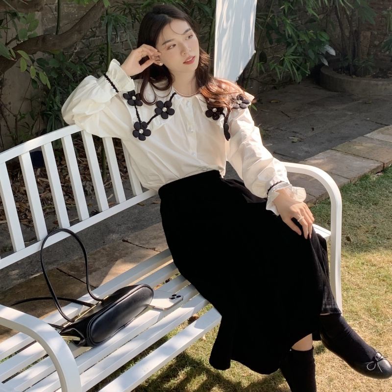 Áo Sơ Mi Cổ Búp Bê Thời Trang Cho Nữ