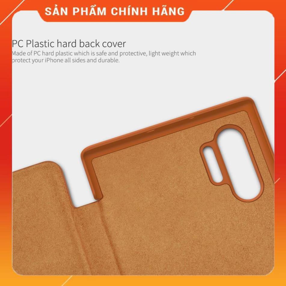 Bao da dành cho Samsung Galaxy Note 10 Plus hiệu Nillkin Qin (Chất liệu da cao cấp, có ngăn đựng thẻ) - Hàng chính hãng