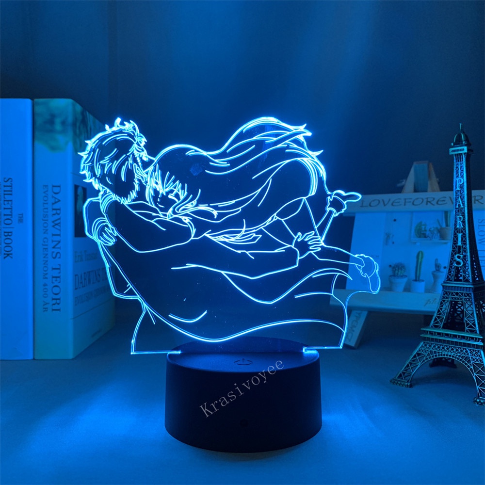 Mới Đèn LED Cầu Vồng Hoạt Hình Steins Gate Có Điều Khiển Từ Xa