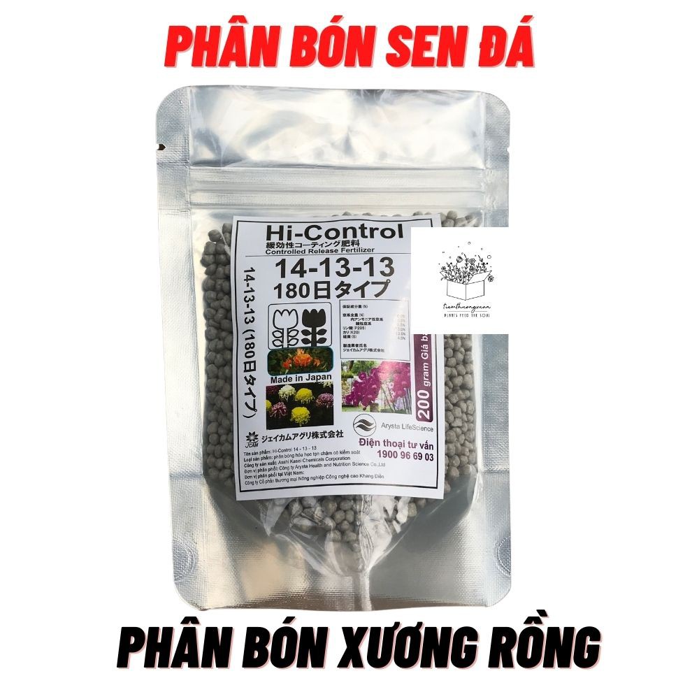 Phân bón sen đá xương rồng lan - Phân tan chậm - 14-13-13 - Túi 200g - Tiệm Thường Xuân