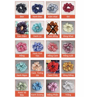 Cột tóc Scrunchies vải phi BÓNG (satin)