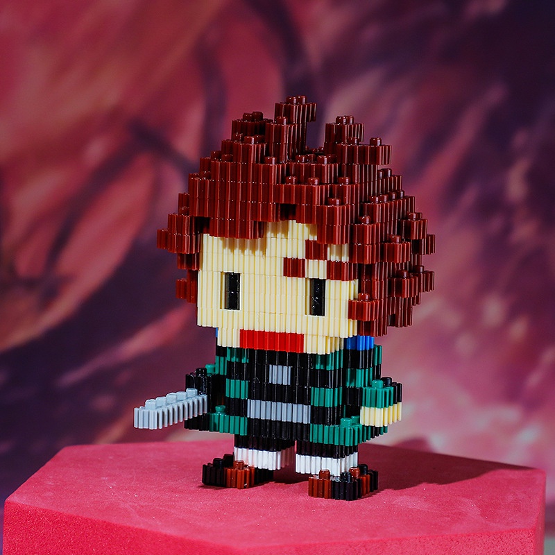Đồ chơi lắp ráp BP MART mô hình nhân vật hoạt hình Demon Slayer Kamado Tanjirou Nezuko Inosuke Mini tự lắp thủ công DIY