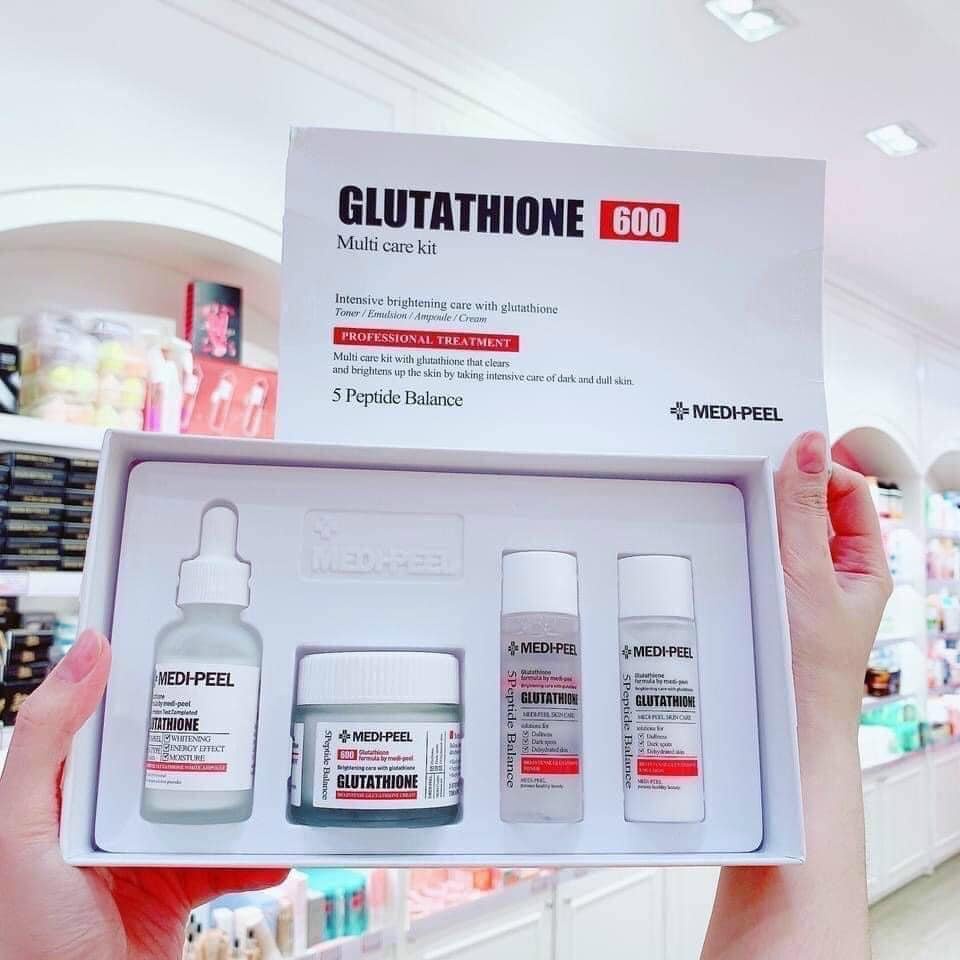 Glutathione - bộ sản phẩm dưỡng trắng da medi peel glutathione 600