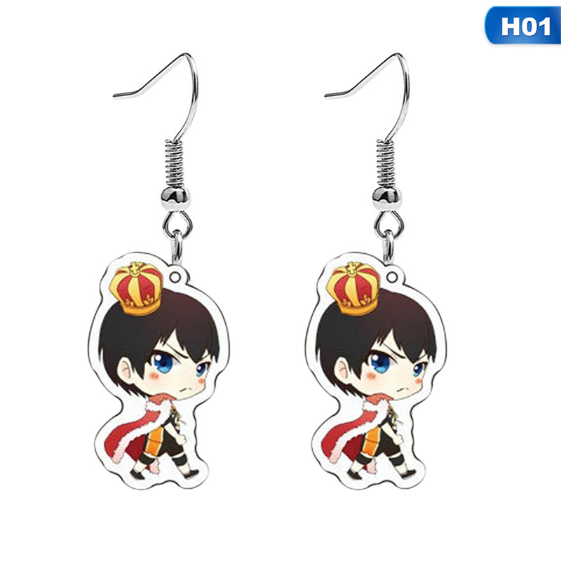 Khuyên Tai Acrylic Họa Tiết Hoạt Hình Anime Haikyuu