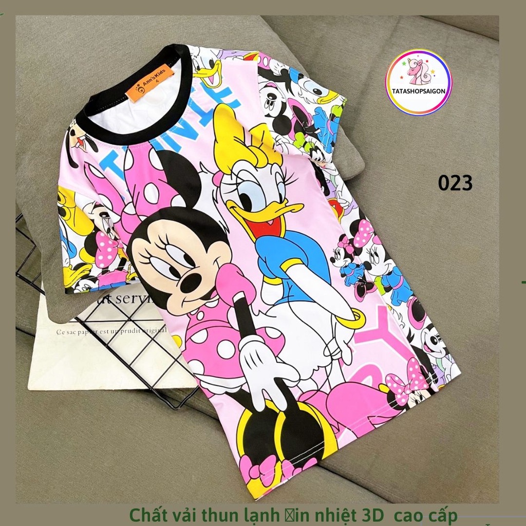 023 Đầm suông thun lạnh in 3D mềm mát chuẩn hàng annkid phom 20 đến 40kg