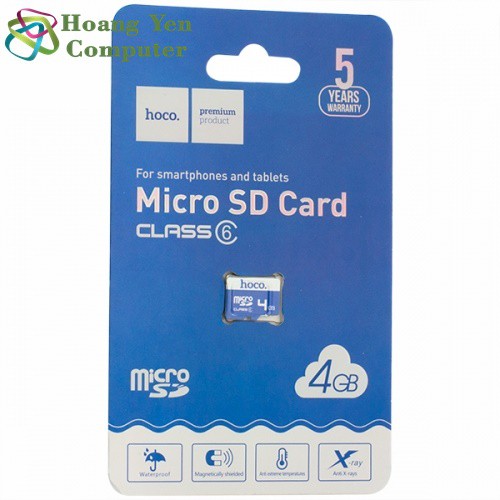 Thẻ Nhớ MICRO SD 4GB Hoco Class 6 15MB/S Chống Nước - BH 5 Năm | WebRaoVat - webraovat.net.vn