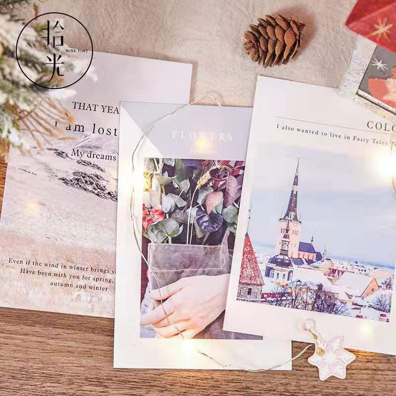 Hộp 30 tấm thiệp giáng sinh, postcard nhiều hình khác nhau