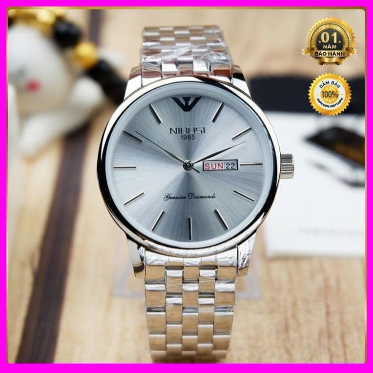ĐỒNG HỒ NAM NIBOSI SANG TRỌNG DÂY VỎ INOX NGUYÊN KHỐI HÀNG HÃNG FULL BOX [ ĐỒNG HỒ NAM ] | BigBuy360 - bigbuy360.vn