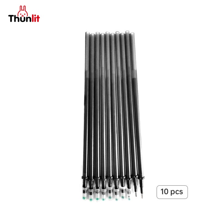 Set 10 ruột bút mực đen Thunlit ngòi 0.5mm có thể xóa được tiện dụng