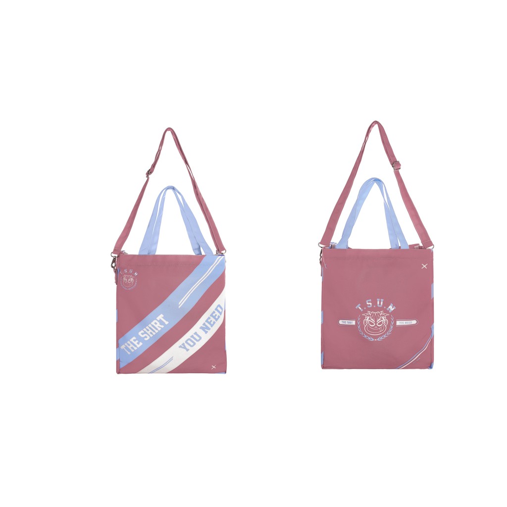 Túi TSUN Tote Bag Canvas - Pink/ Light Blue - unisex