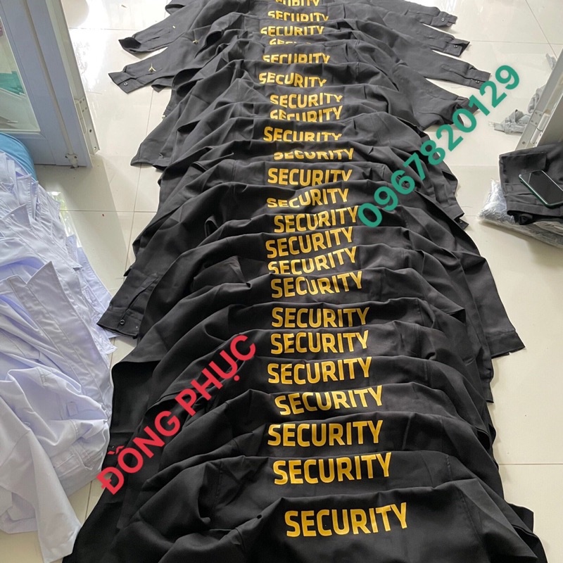 Áo bảo vệ đen - in SECURITY