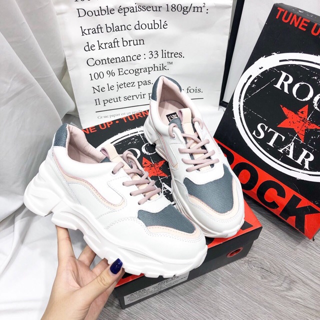 Giày thể thao sneaker pha màu độn đế