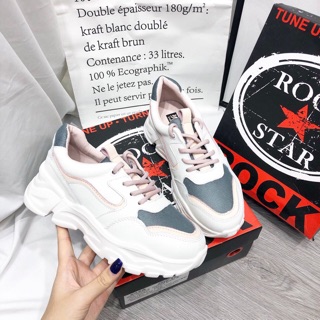Giày thể thao sneaker pha màu độn đế