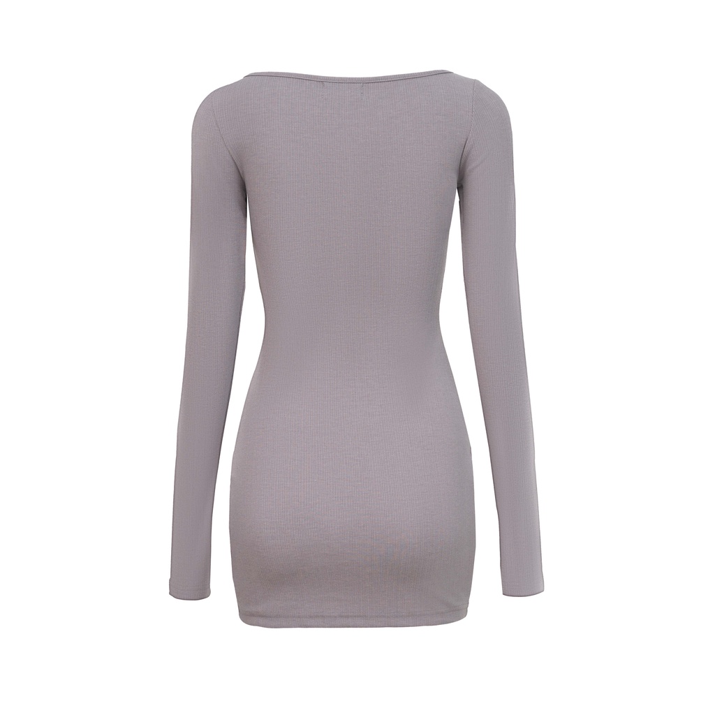 Anniegals - Đầm body thun gân tay dài - Bodycon Mini Dress